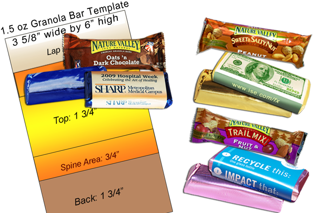 custom foiled and wrapped Granola Bars